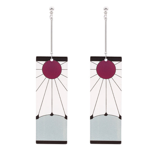 Anime Peripheral Ghost Killing Blade Earrings Demon Slayer Creative Kitchen Door Tanjilang Earrings