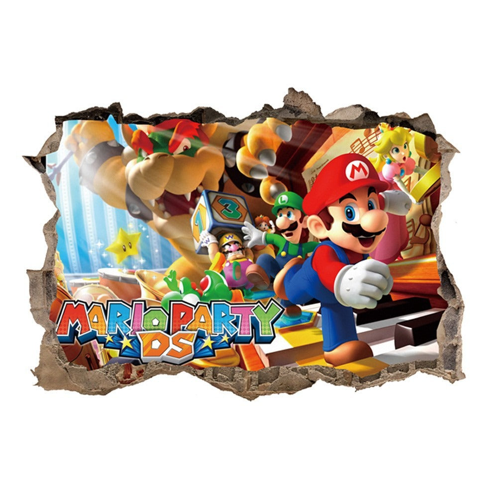 Mario cartoon stickers PVC self-adhesive anime game wall stickers Children's room stickers Kindergarten posters