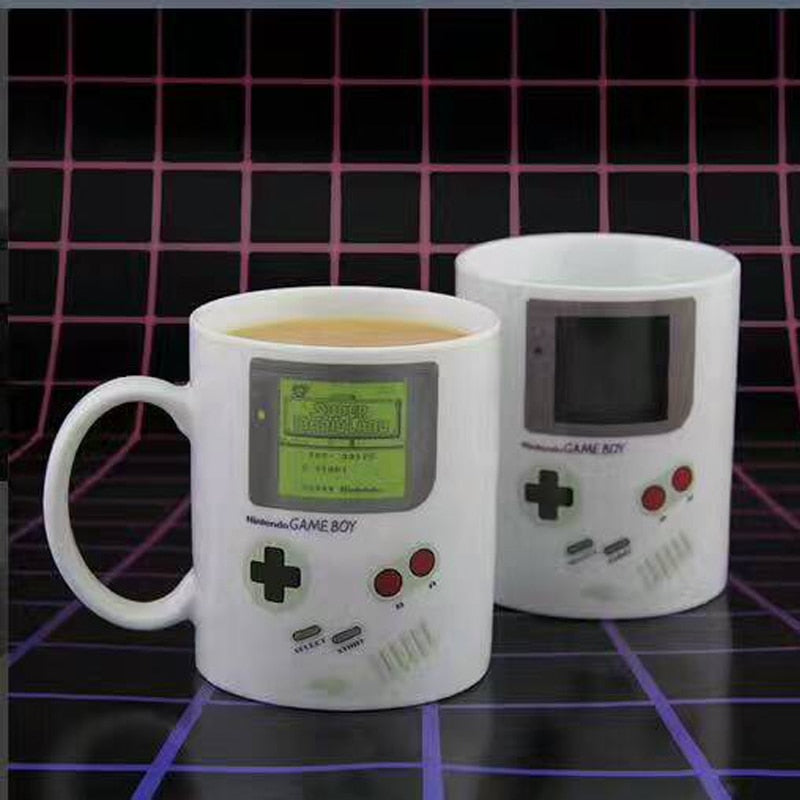 Game Boy Color Changing Mug White Ceramic Milk Tea Cup Heat Change Mug For Kids
