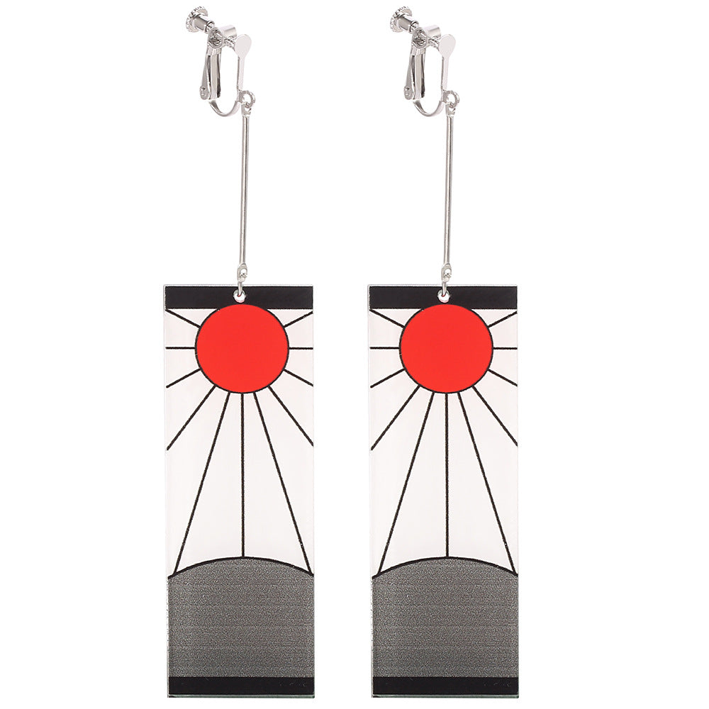 Anime Peripheral Ghost Killing Blade Earrings Demon Slayer Creative Kitchen Door Tanjilang Earrings