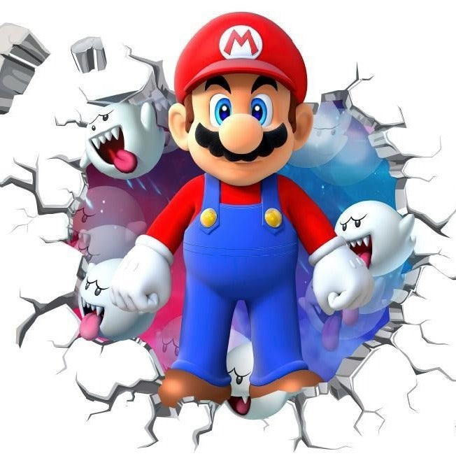 Mario cartoon stickers PVC self-adhesive anime game wall stickers Children's room stickers Kindergarten posters