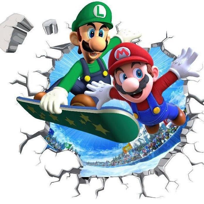 Mario cartoon stickers PVC self-adhesive anime game wall stickers Children's room stickers Kindergarten posters