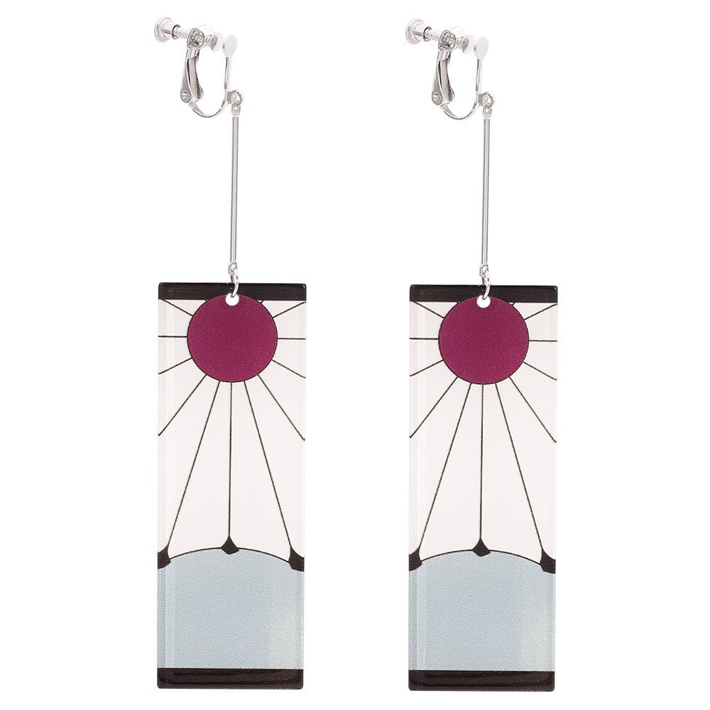 Anime Peripheral Ghost Killing Blade Earrings Demon Slayer Creative Kitchen Door Tanjilang Earrings