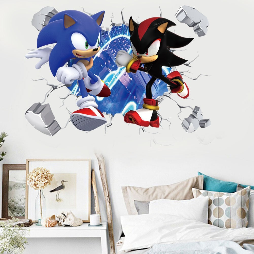 Mario cartoon stickers PVC self-adhesive anime game wall stickers Children's room stickers Kindergarten posters