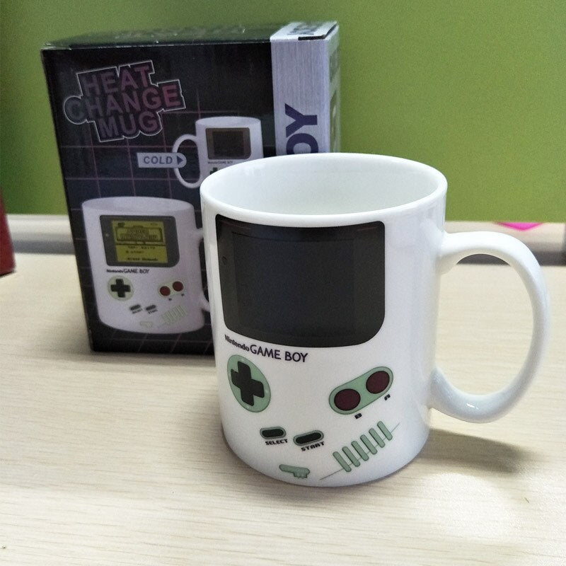 Game Boy Color Changing Mug White Ceramic Milk Tea Cup Heat Change Mug For Kids