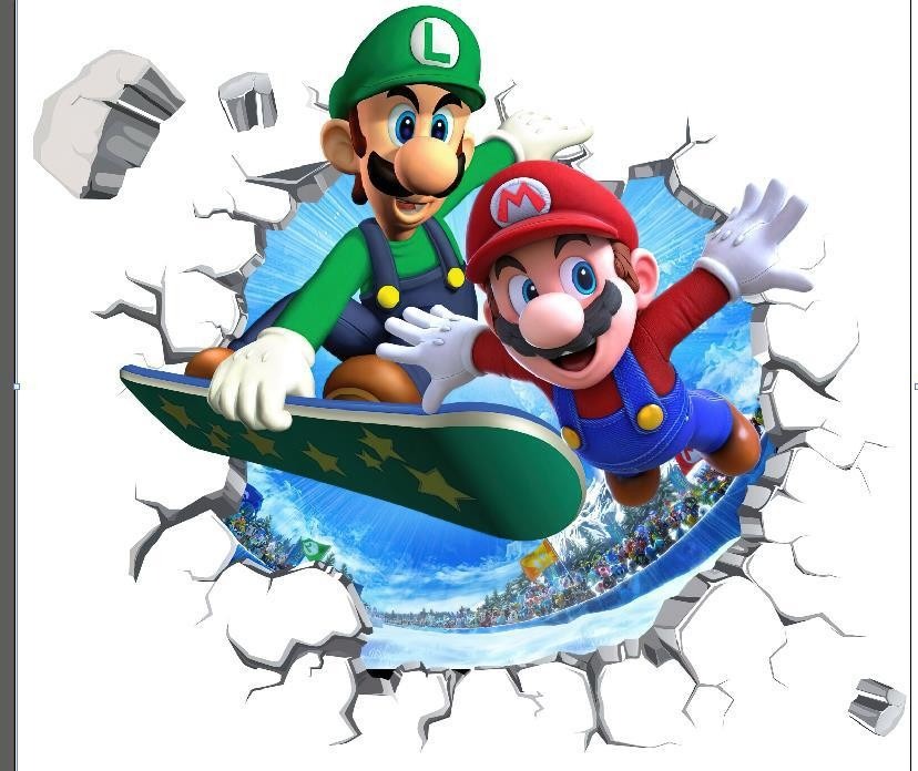 Mario cartoon stickers PVC self-adhesive anime game wall stickers Children's room stickers Kindergarten posters