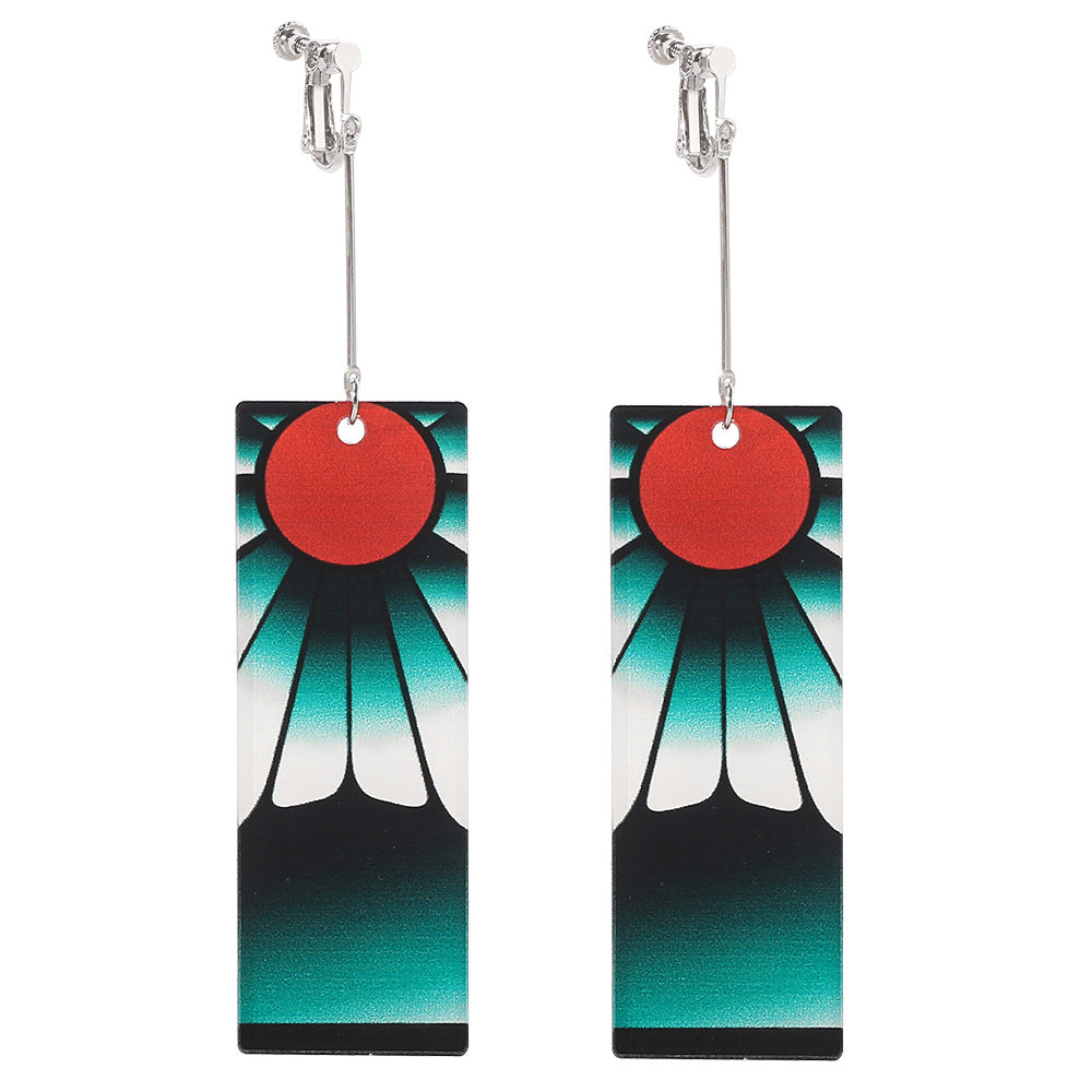 Anime Peripheral Ghost Killing Blade Earrings Demon Slayer Creative Kitchen Door Tanjilang Earrings