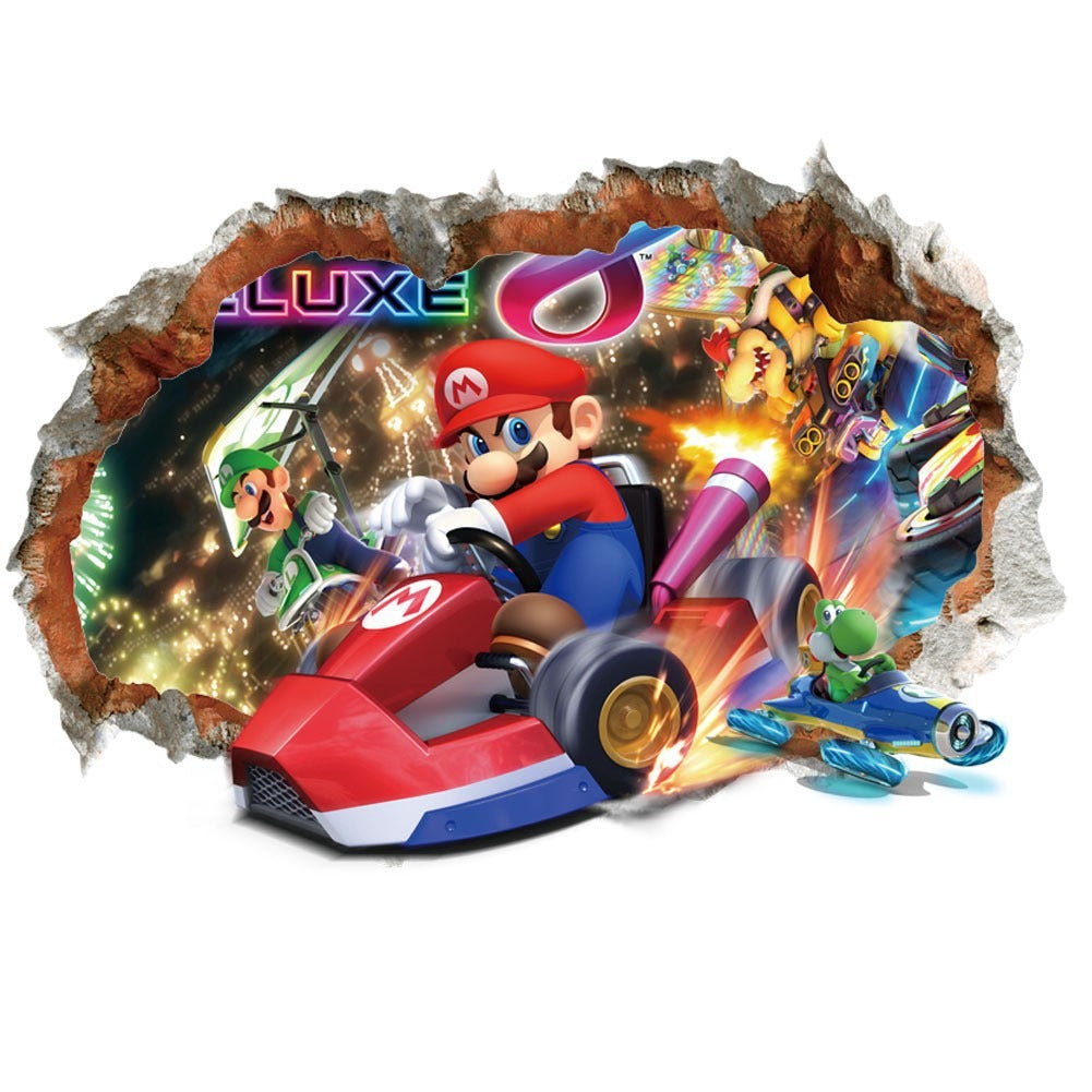 Mario cartoon stickers PVC self-adhesive anime game wall stickers Children's room stickers Kindergarten posters