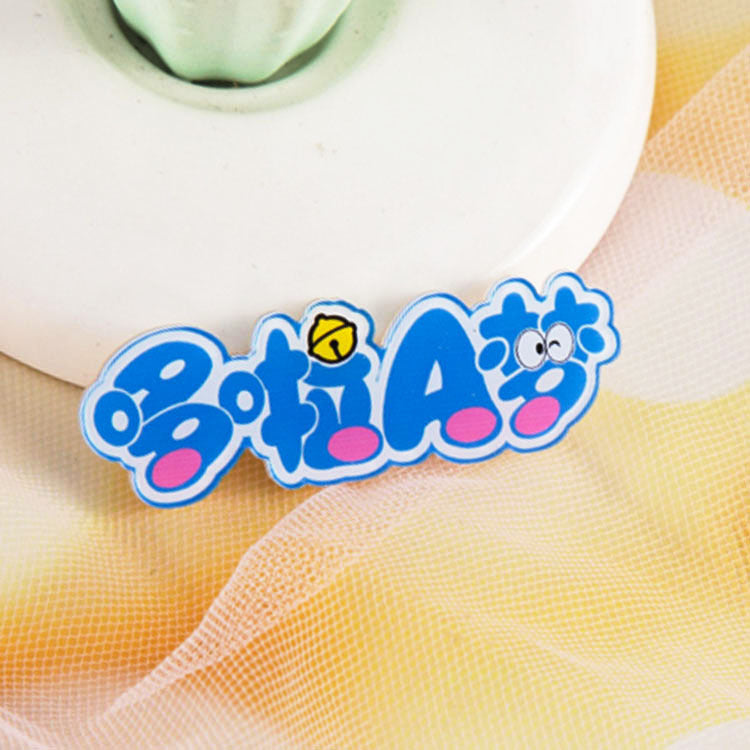 Japanese Cartoon Acrylic Brooch Cute Robot Cat Anime Badge Custom Children's Bag Pendant Accessories Patch