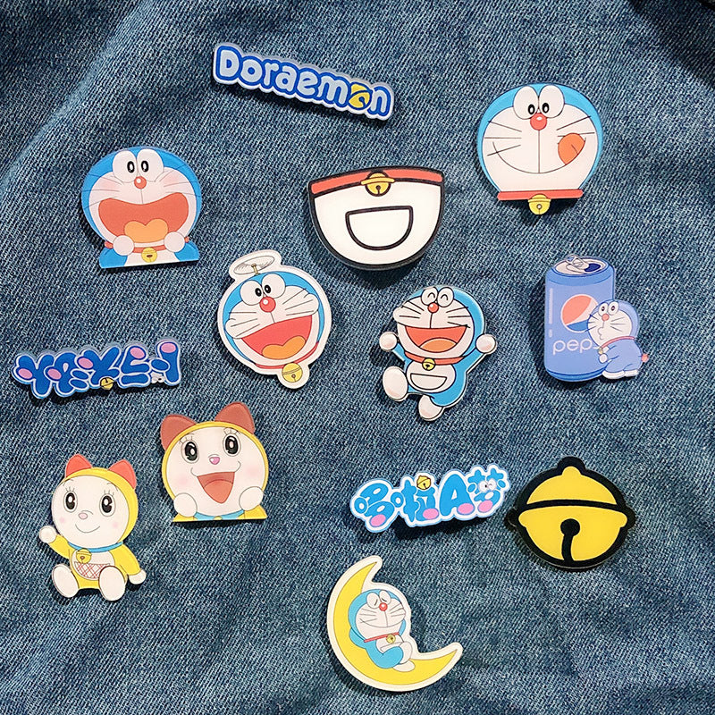 Japanese Cartoon Acrylic Brooch Cute Robot Cat Anime Badge Custom Children's Bag Pendant Accessories Patch