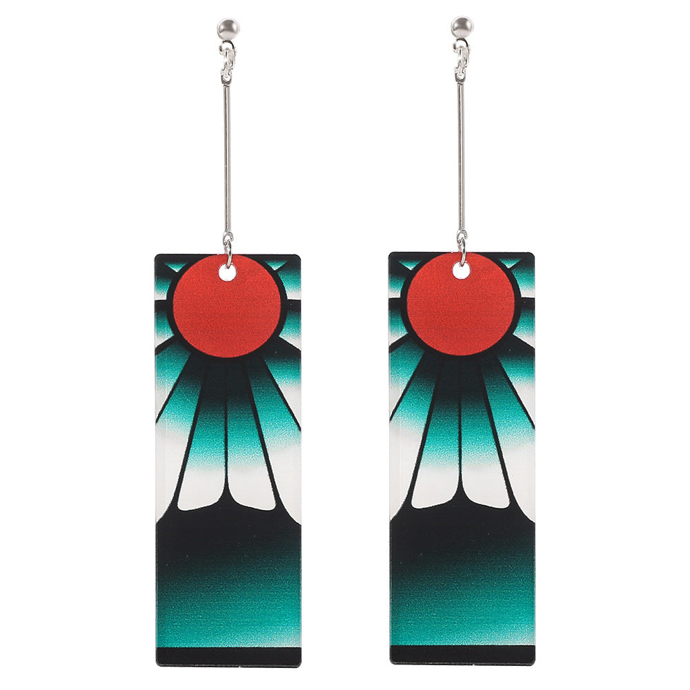Anime Peripheral Ghost Killing Blade Earrings Demon Slayer Creative Kitchen Door Tanjilang Earrings