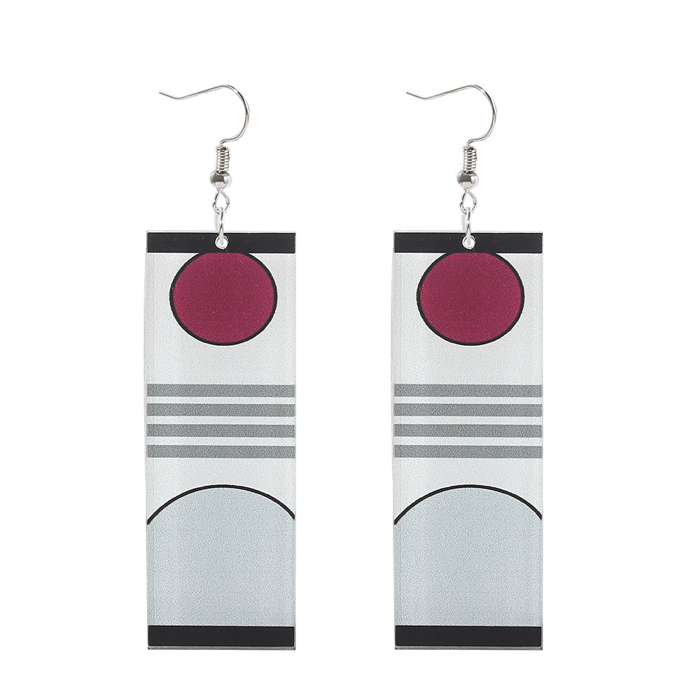 Anime Peripheral Ghost Killing Blade Earrings Demon Slayer Creative Kitchen Door Tanjilang Earrings