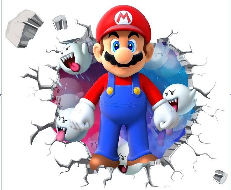Mario cartoon stickers PVC self-adhesive anime game wall stickers Children's room stickers Kindergarten posters