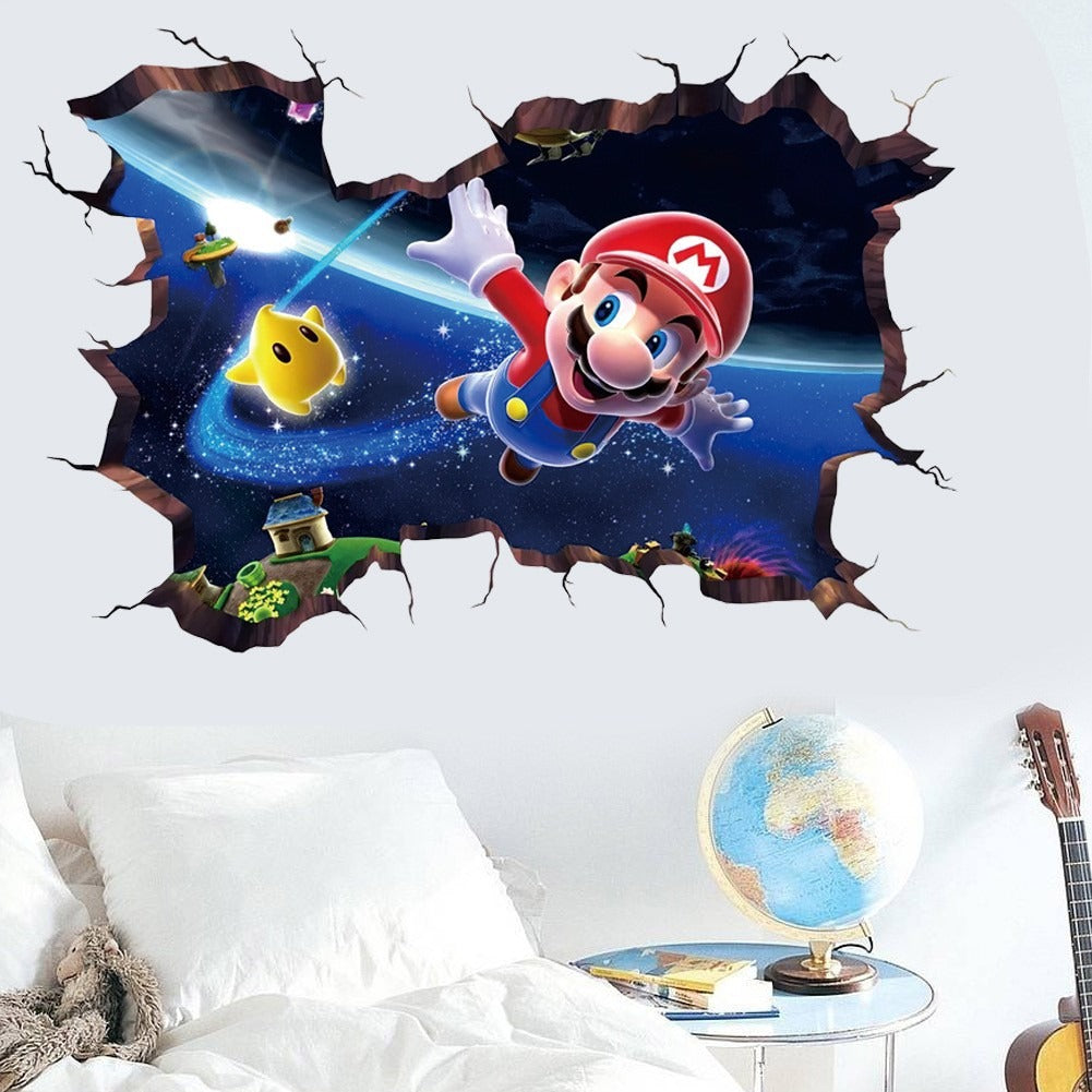 Mario cartoon stickers PVC self-adhesive anime game wall stickers Children's room stickers Kindergarten posters