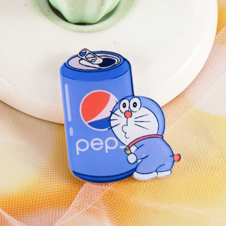 Japanese Cartoon Acrylic Brooch Cute Robot Cat Anime Badge Custom Children's Bag Pendant Accessories Patch